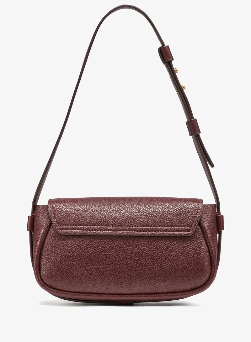 DKNY Karlie Baguette Logo Flap Over Shoulder Bag