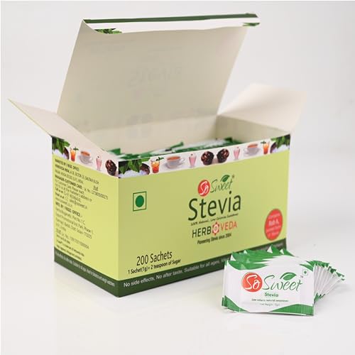 So Sweet Stevia Sachets Sugar Free Natural Low Calorie Sweetener -200 Sachets - Image 3