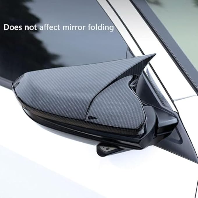 rayihni Civic Carbon Fiber Printing Chrome Plated Car Door Side Mirror Cover Trim Abs Material For Honda 10Th Gen Civic 2016 2017 2018 2019 2020 2021 - Image 4