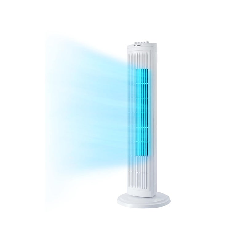 PELONIS 30 Inch Oscillating Tower Fan with 3 Speed Settings and Autooff Timer Standing Fan PFT28A2BWW White