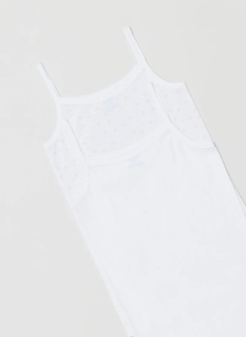 او في اس Ovs Millefiori Body Style Cotton Vest Top With Stars Print