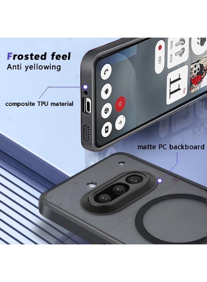 Fankalo Magnetic Phone Case for Nothing Phone 3a 5G Frosted Translucent Back Protective Slim Phone Cover - Image 4