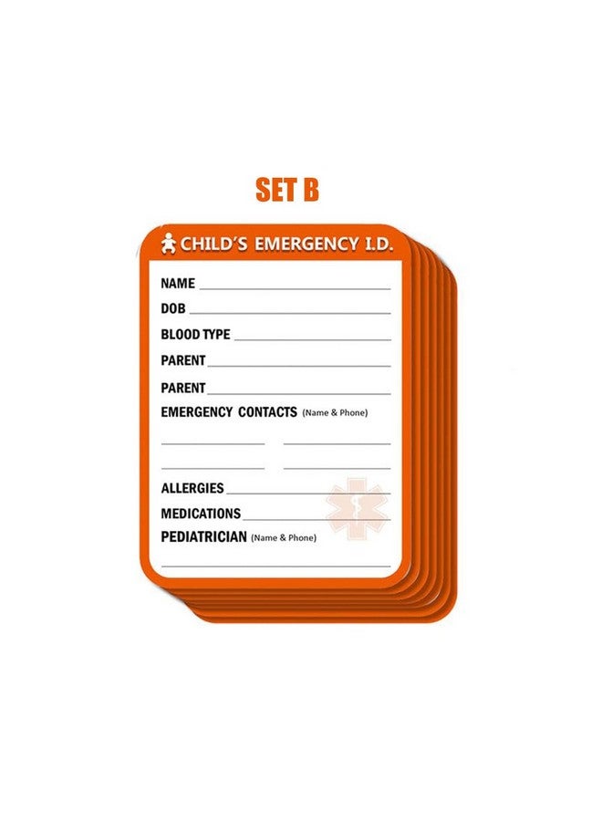 lovielf 20 pcs Remarkable Infant Children Baby Safety Seat Sticker I.C.E (in Case of Emergency) Information ICE Label Alarm Orange (Set B) - Image 1