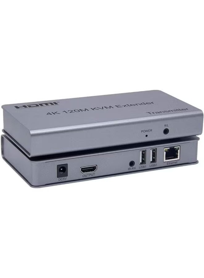 JAJEEK 4K HDMI KVM Extender Over IP – 120M Transmission Distance | USB & IR Control Support | HDMI Signal Booster Via Cat5e/Cat6 Ethernet Cable | Ultra HD 4K@30Hz With Keyboard & Mouse Extension | Plug & Play HDMI Over Network Extender For PC, DVR, TV, Monitor, Projector - Image 2