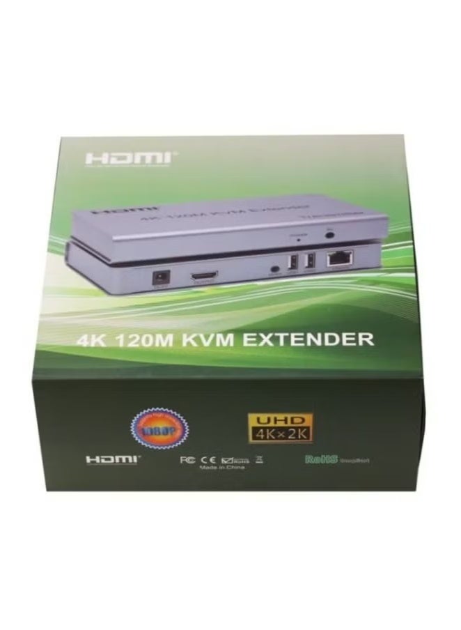 JAJEEK 4K HDMI KVM Extender Over IP – 120M Transmission Distance | USB & IR Control Support | HDMI Signal Booster Via Cat5e/Cat6 Ethernet Cable | Ultra HD 4K@30Hz With Keyboard & Mouse Extension | Plug & Play HDMI Over Network Extender For PC, DVR, TV, Monitor, Projector - Image 4