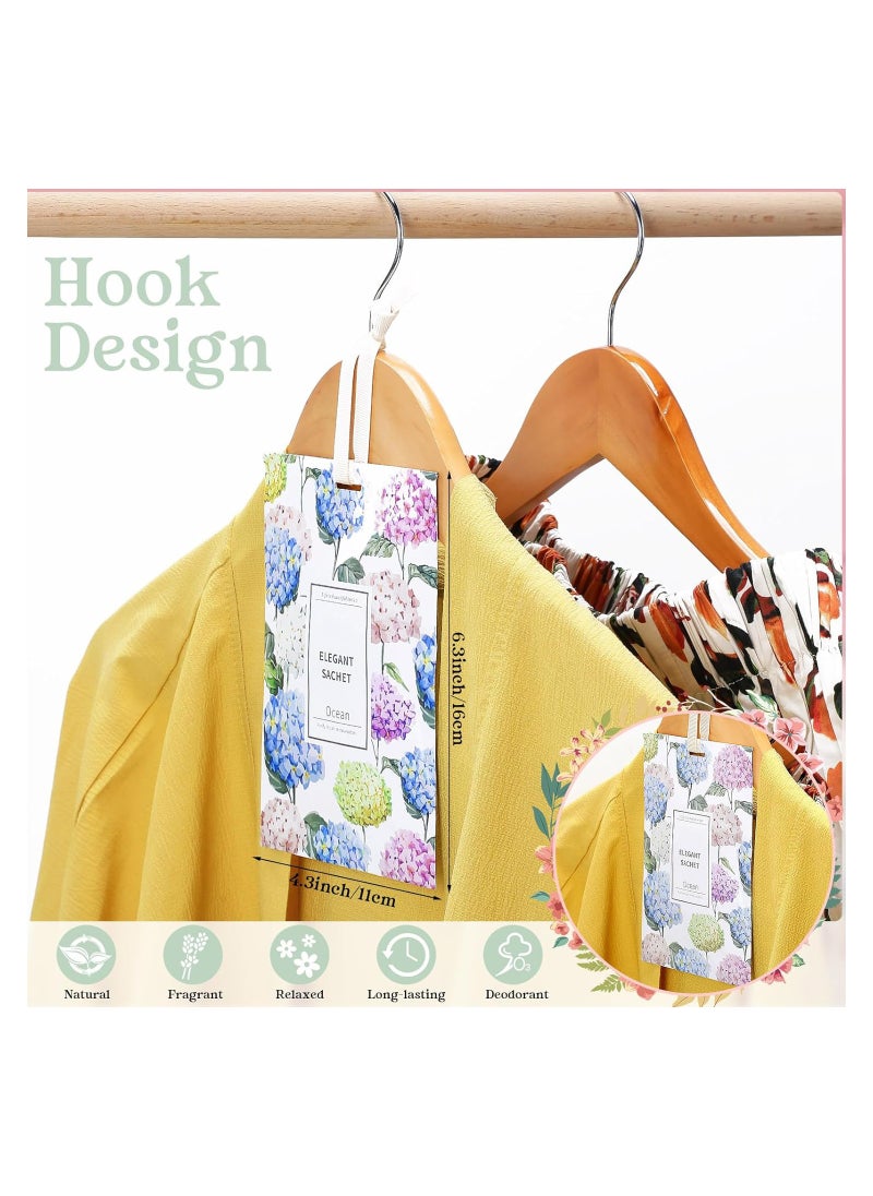 24 Long-Lasting Scented Sachets -Lavender, Freesia, Ocean, Jasmine, Rose, and Sakura Fragrance Bags for Drawers and Closets. Enjoy a Fresh and Inviting Atmosphere
