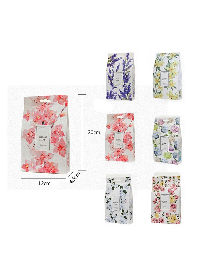 24 Long-Lasting Scented Sachets -Lavender, Freesia, Ocean, Jasmine, Rose, and Sakura Fragrance Bags for Drawers and Closets. Enjoy a Fresh and Inviting Atmosphere