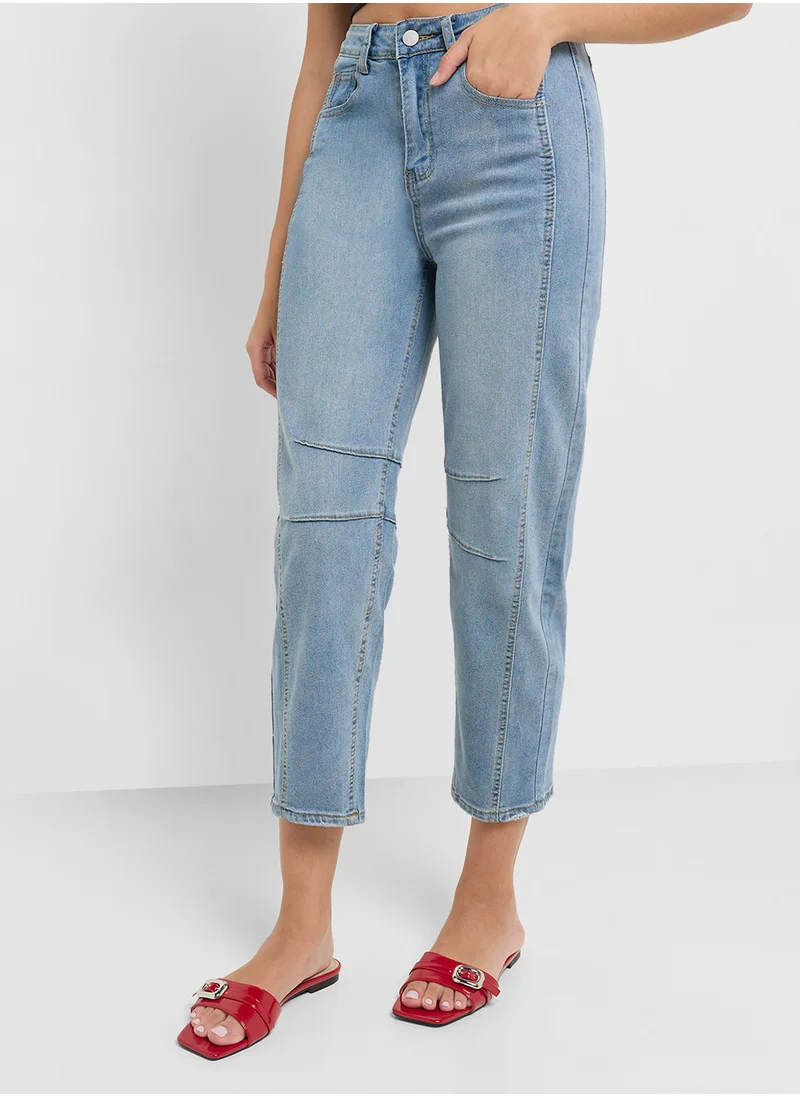 Ginger Mid Rise Acid Wash Jeans
