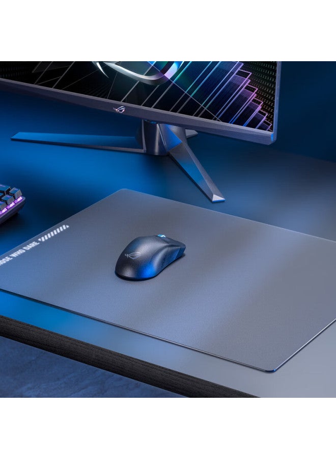 Rog Yueshi Ace L Tempered Glass Gaming Mouse Pad, Coated, 9h Tempered Glass, Large Desk Pad, Gaming Mouse Pad, Ultra-slip Resistant Rubber Bottom, Black - Image 5