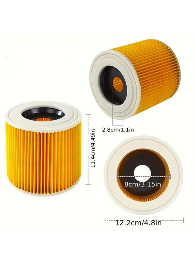 2 Pack Filter For Karcher WD1 WD2 WD3 MV2 MV3 Cylinder Replacement Model - Image 3