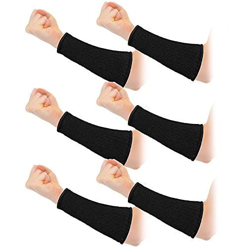 Sintege 3 Pairs Arm Protectors for Thin Skin and Bruising Cut Resistant Forearm Sleeve Level 5 Arm Burn Protection Sleeve (Black,7.9 Inch) - Image 1