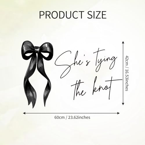 Dvehdbay Shes Tying The Knot Bridal Shower Decorations - Shes Tying The Knot Sign, Black and White Bow Decal for Balloons Arch Backdrop, Coquette Birthday Decorations, Bachelorette Wedding Party Supplies - Image 4