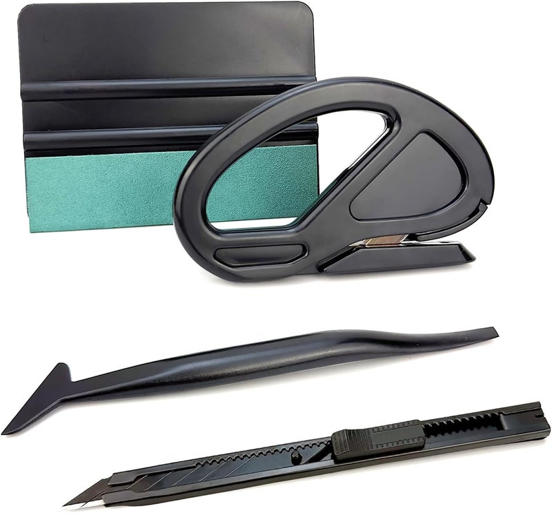 CARTINTS Car Vinyl Wrapping Tools Glass Tinting Kit, Window Film Application Kit, Wallpaper Smoothing Tools with Felt Squeegee, Safety Vinyl Cutter, Retractable 9mm Utility Knife, and Edge Wrapping Squeegee - Image 1