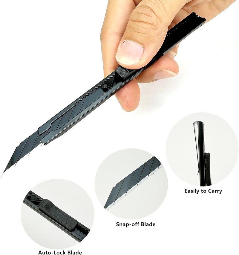 CARTINTS Car Vinyl Wrapping Tools Glass Tinting Kit, Window Film Application Kit, Wallpaper Smoothing Tools with Felt Squeegee, Safety Vinyl Cutter, Retractable 9mm Utility Knife, and Edge Wrapping Squeegee - Image 5