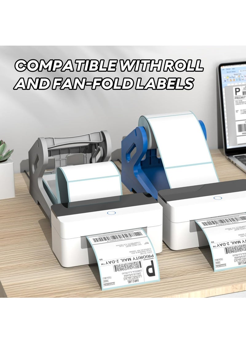 Oasisgalore - Thermal Label Holder for Rolls and Fan-Fold Labels, Sticker Roll Holder for Desktop Label Printer Home Office(Grey) - Image 1