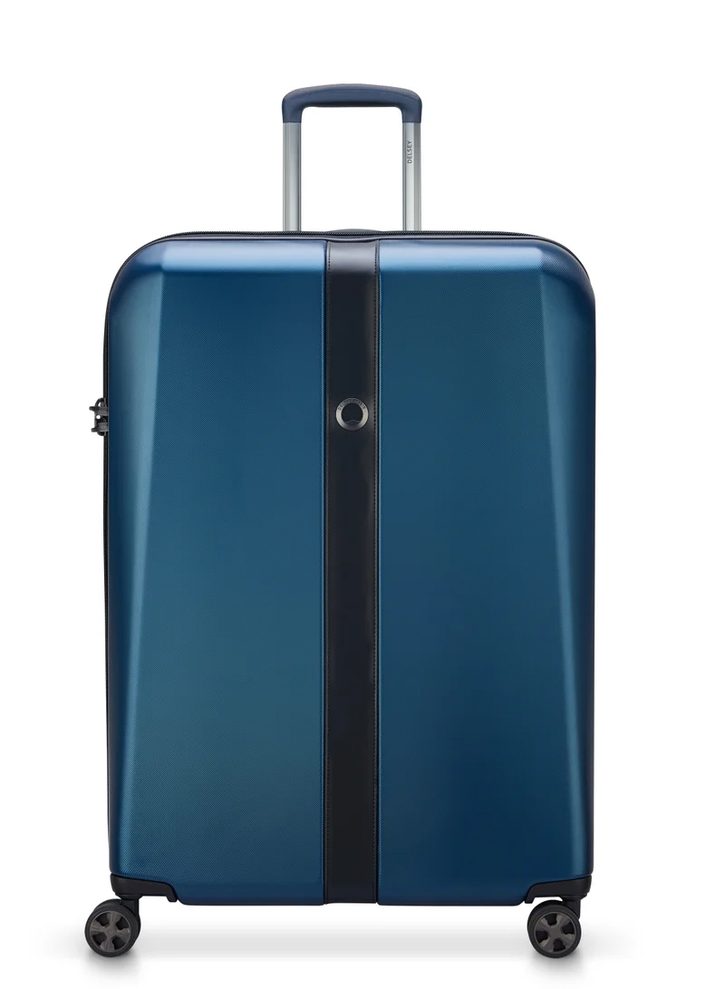 DELSEY Paris Promenade Hard 2.0 82cm Hardcase 4 Double Wheel Expandable Check In Luggage Trolley Blue