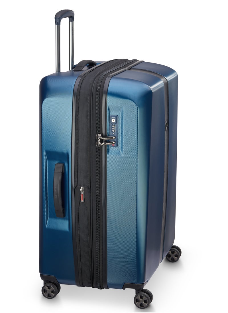 DELSEY Paris - Promenade Hard 2.0 82cm Hardcase 4 Double Wheel Expandable Check In Luggage Trolley Blue - Image 1