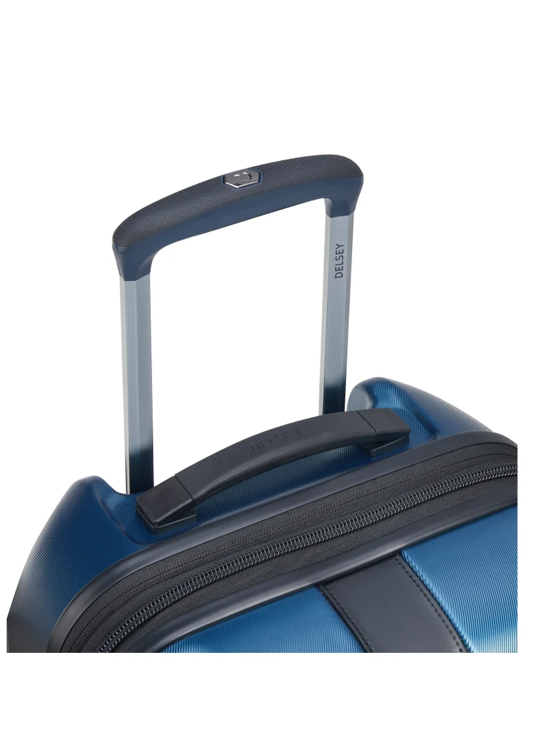 DELSEY Paris Promenade Hard 2.0 82cm Hardcase 4 Double Wheel Expandable Check In Luggage Trolley Blue