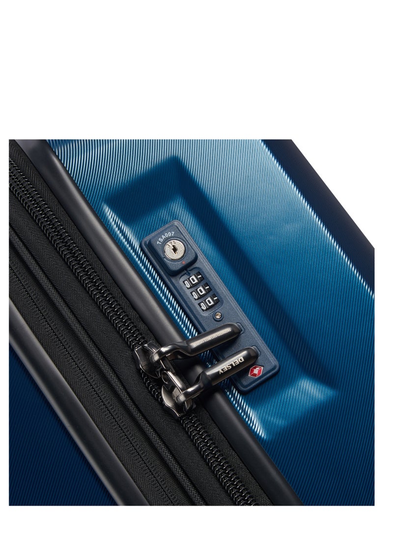 DELSEY Paris - Promenade Hard 2.0 82cm Hardcase 4 Double Wheel Expandable Check In Luggage Trolley Blue - Image 1