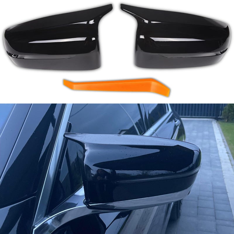 Qlhshop Gloss Black Car Side Mirror Cover Cap Replacement for 20172022 BMW 3 Series G20 320i 325i 330i 5 Series G30 525i 530i 540i Exterior M Sport Accessories Auto Tuning Body Parts Trim 1Pair