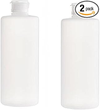 Quupy 2Pcs 400ml Empty Clear Plastic Soft Tube Squeeze Bottle with Flip Cap Refillable Cosmetic Makeup Sample Packing Storage Containers Travel Bottle Jars for Lotion Shower Gel Shampoo Toiletries - Image 1