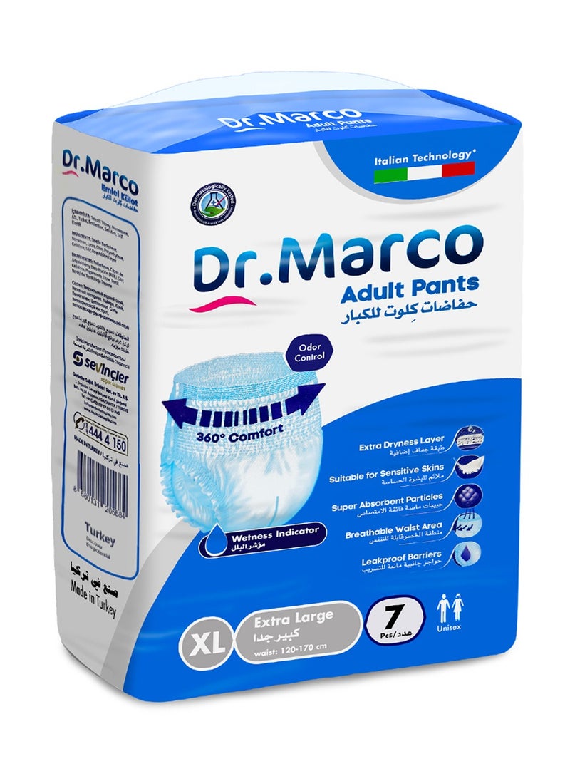 Dr. Marco Adult Culotte Diaper, Size XL, 7 Count Turkish made Pants with Wetness Indicator, Italian Technology  - Image 1