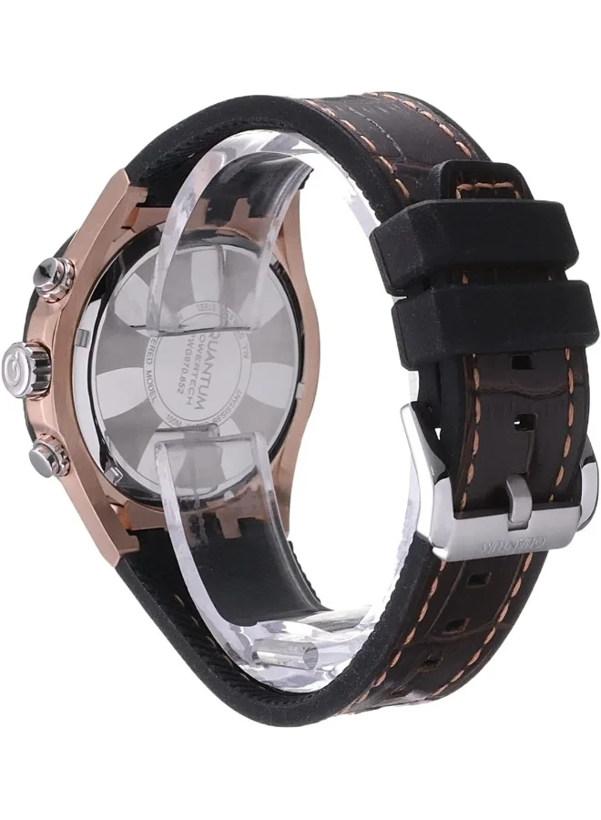 Quantum Quantum Men's Quartz Movement Watch, Analog Display and Silicone Strap - PWG970.852, Brown