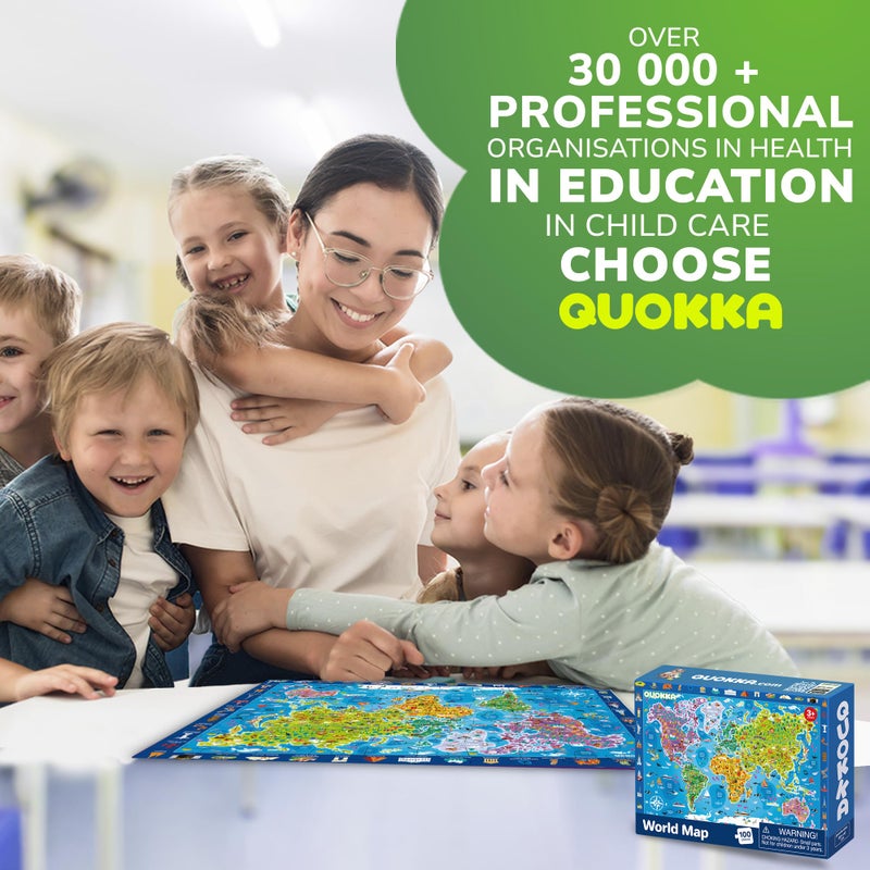QUOKKA 100 Piece Puzzles for Kids Ages 4-6 – 3 Pack Floor Puzzles for Kids 8-10 Year Old – Learning Games World Map & Space 5-7 – United States Educational Puzzles for Toddlers 3-5 - Image 5