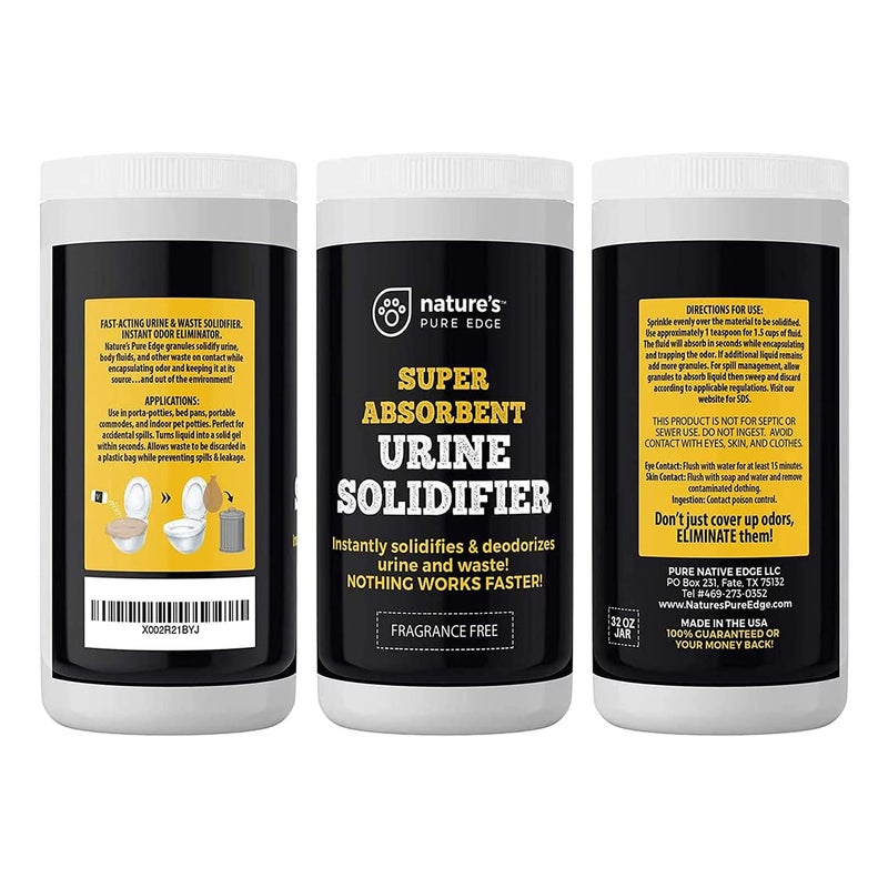 Nature's Pure Edge Super Absorbent Urine Solidifier & Poo Gel Odor Eliminator & Deodorizer for Portable Toilet, Camping Toilet, Porta Potty, Bedside Commode, Male Urinal & Pet Loo Solidifies Liquid in minutes (2 lbs) - Image 2