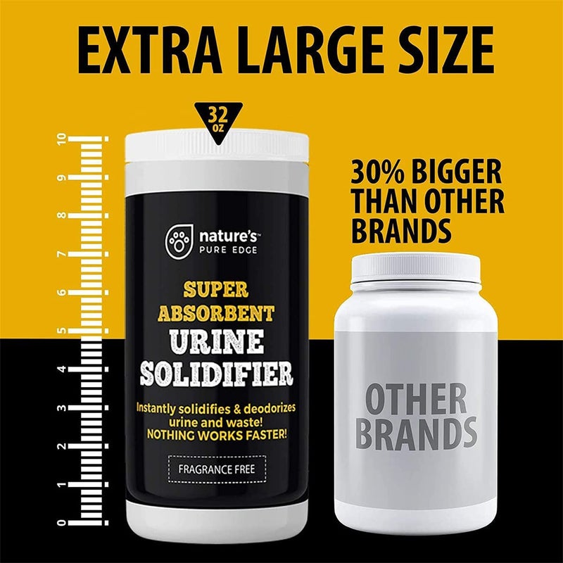 Nature's Pure Edge Super Absorbent Urine Solidifier & Poo Gel Odor Eliminator & Deodorizer for Portable Toilet, Camping Toilet, Porta Potty, Bedside Commode, Male Urinal & Pet Loo Solidifies Liquid in minutes (2 lbs) - Image 3
