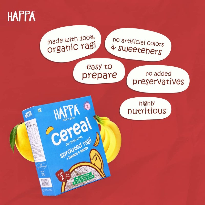 Happa Ragi and Oatmeal and Brown Rice Cereal for Babies | Only 3 Ingredients | No Sugar, Oil, Milk Powder, Flavours or Colours | Traditional Porridge Recipe | Cooks in 3 Minutes | Stage 2 (6 Months+) | Pack of 8 (50g Each) - Image 4
