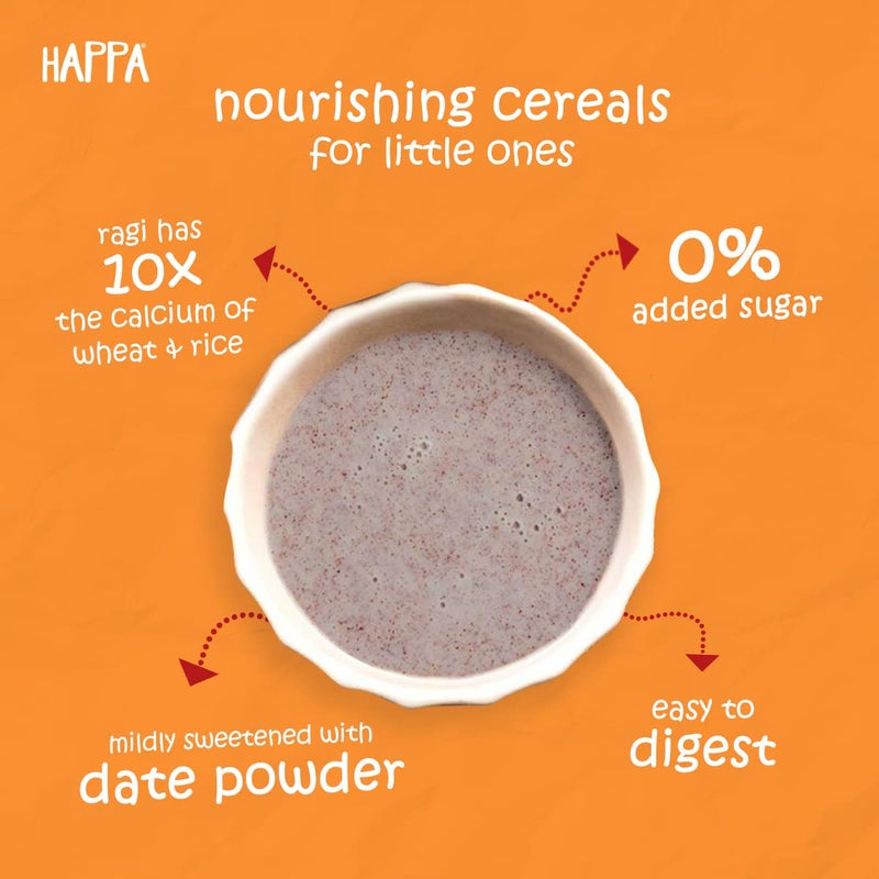 Happa Ragi and Oatmeal and Brown Rice Cereal for Babies | Only 3 Ingredients | No Sugar, Oil, Milk Powder, Flavours or Colours | Traditional Porridge Recipe | Cooks in 3 Minutes | Stage 2 (6 Months+) | Pack of 8 (50g Each) - Image 5
