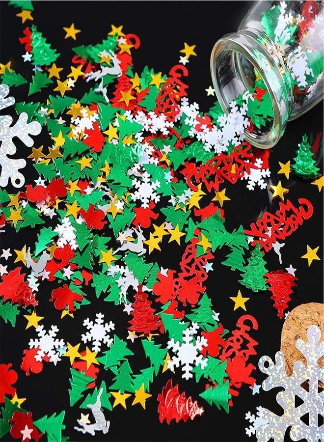 UCLEVER 3.5oz Christmas Confetti Table Glitter 5000pcs Metallic Foil Sequins Table Bright XMS and New Year Decoration Party Decoration - Image 4