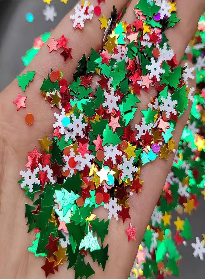 UCLEVER 3.5oz Christmas Confetti Table Glitter 5000pcs Metallic Foil Sequins Table Bright XMS and New Year Decoration Party Decoration - Image 2