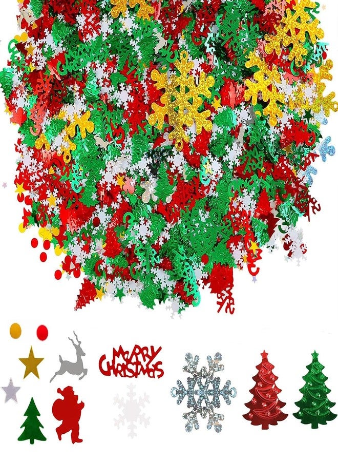 UCLEVER 3.5oz Christmas Confetti Table Glitter 5000pcs Metallic Foil Sequins Table Bright XMS and New Year Decoration Party Decoration - Image 1