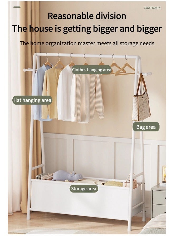 منظم ملابس، رف معدني أحادي القطب، تخزين ملابس معلق صغير الحجم، رف ملابس منزلي بسيط، موفر للمساحة وسهل التركيب، مناسب لتعليق الملابس/السراويل/الحقائب (أبيض) - Image 4