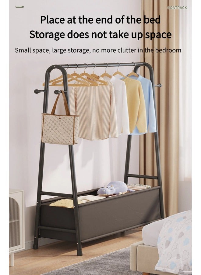 منظم ملابس، رف معدني أحادي القطب، تخزين ملابس معلق صغير الحجم، رف ملابس منزلي بسيط، موفر للمساحة وسهل التركيب، مناسب لتعليق الملابس/السراويل/الحقائب (أبيض) - Image 5