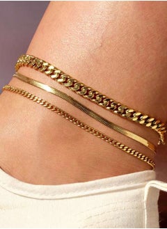 3pcs Of Elegant Stainless Steel Gold Plated Anklet - pzsku/Z7382C64A7D716F0A9EC5Z/45/_/1729914336/47484262-d46d-4e71-9f69-4bf2119b534a