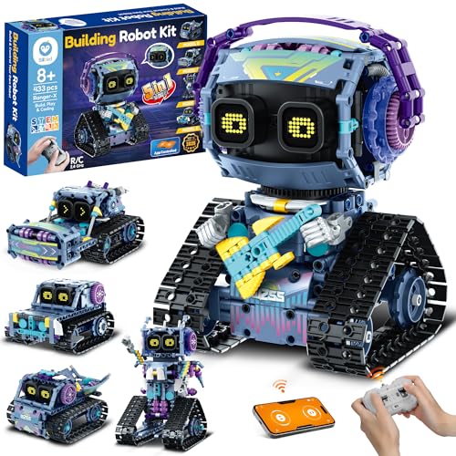 Sillbird Robot Building Kit with Remote Control Christmas STEM Gifts for Kids Boys Ages 8-12, Coding Robotic Technic Creative Toys for Birthday - Build 5in1 Model with 433 Pieces - Image 1
