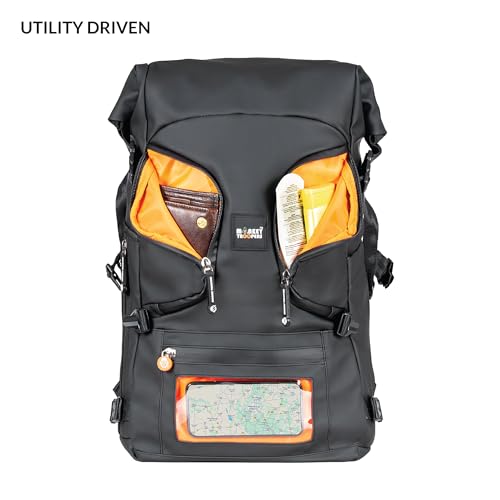 MONKEY TROOPERS Stormy Backpack Bag, 15-Inch Laptop Compartment, Water Resistant, Magnetic Tank Mount, Touch-Sensitive Navigation Pocket, Travel, Biking, Hiking Backpack For Men & Women (Black) - Image 5
