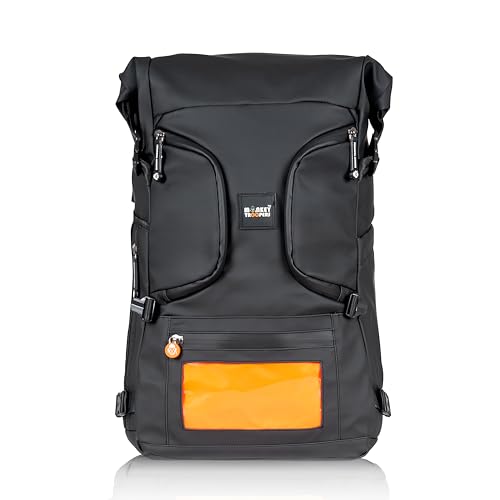 MONKEY TROOPERS Stormy Backpack Bag, 15-Inch Laptop Compartment, Water Resistant, Magnetic Tank Mount, Touch-Sensitive Navigation Pocket, Travel, Biking, Hiking Backpack For Men & Women (Black) - Image 1