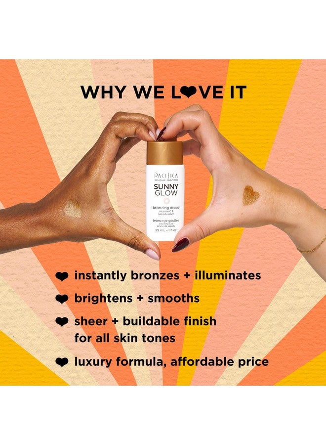 Pacifica Liquid Face Bronzing Drops - Sunny Glow Liquid Bronzer For Face & Skin - Illuminating Highlighting Makeup -w/Vitamin C, for Cheeks & Forehead Vegan Cruelty Free Dermatologist Tested - Image 4