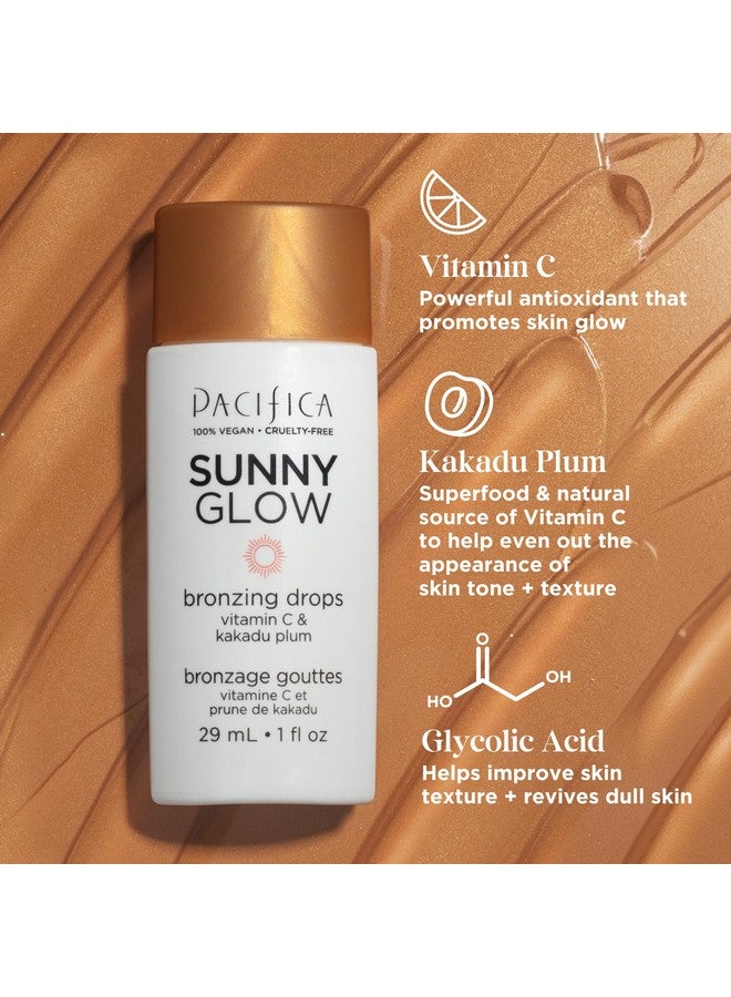Pacifica Liquid Face Bronzing Drops - Sunny Glow Liquid Bronzer For Face & Skin - Illuminating Highlighting Makeup -w/Vitamin C, for Cheeks & Forehead Vegan Cruelty Free Dermatologist Tested - Image 3