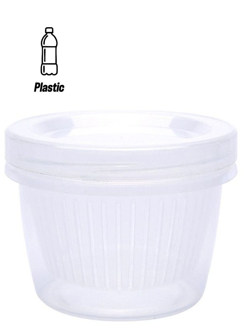 NIBEMINENT Round Sealed Storage Box Clear 113 x 85 55millimeter