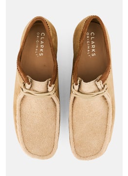 clarks Men Standard Wallabee Lace Up Shoes, Beige  - Image 3