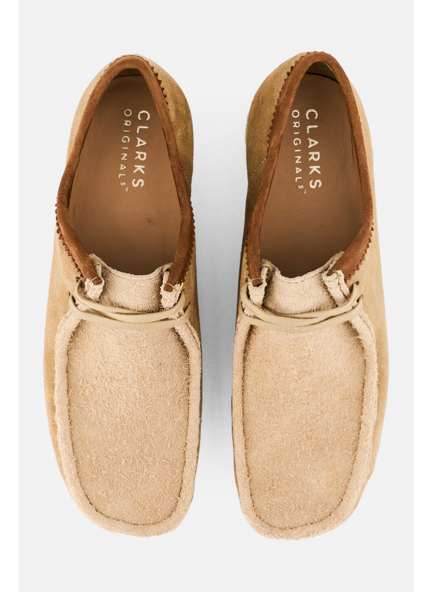 clarks Men Standard Wallabee Lace Up Shoes, Beige  - Image 3
