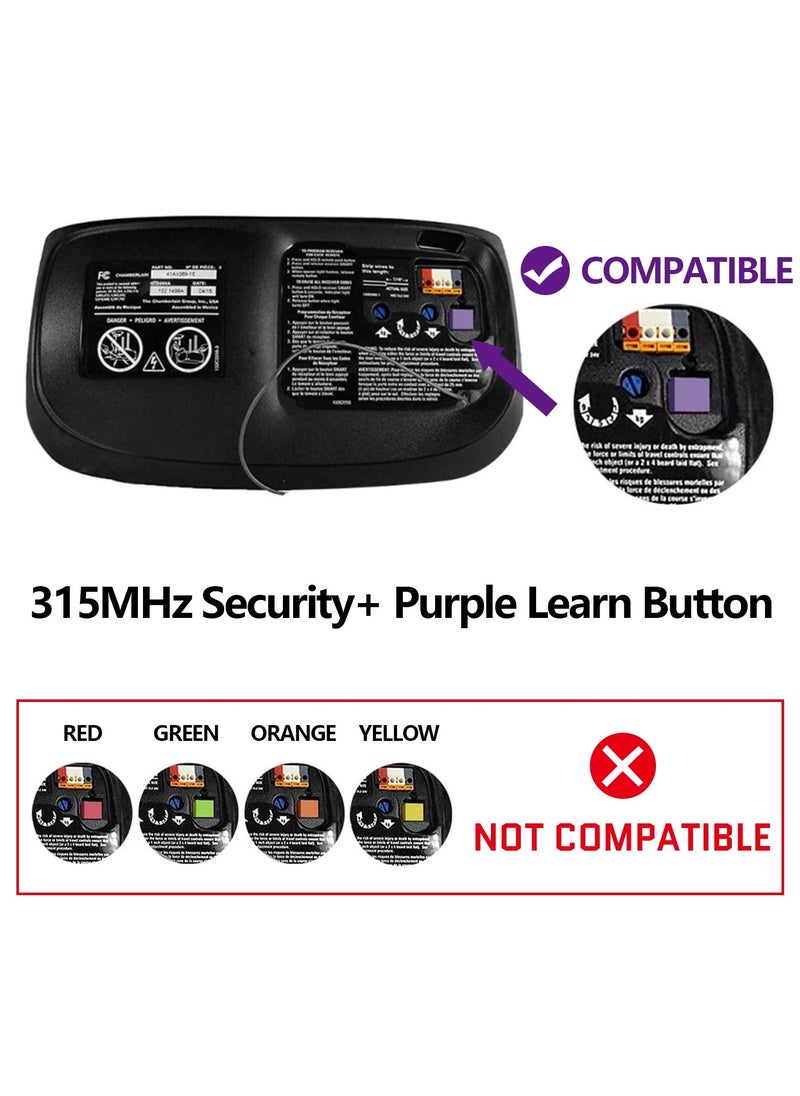 Generic Garage Door Remote Control Compatible with 315MHz Purple Learn Button LiftMaster 370LM 371LM 372LM 373LM Chamberlain 950D 953D 956D Sears Craftsman 139.53753 Remote Control Opener (1 pcs)  - Image 3