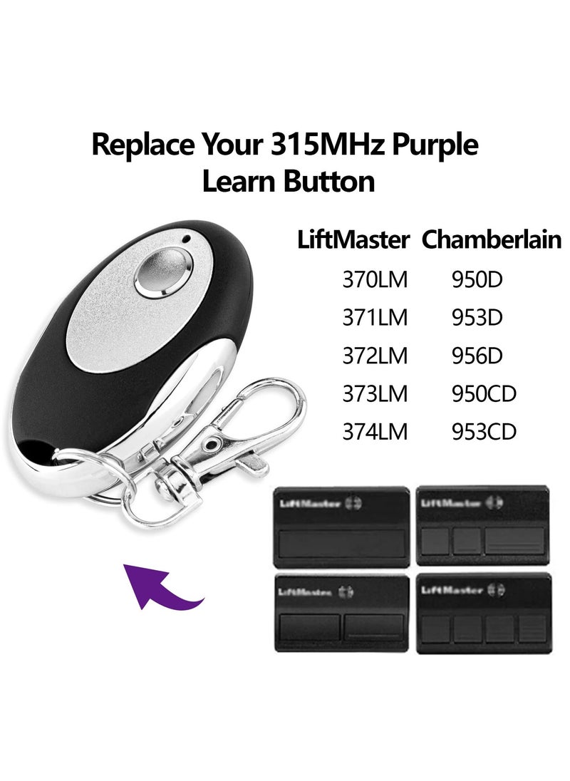 Generic Garage Door Remote Control Compatible with 315MHz Purple Learn Button LiftMaster 370LM 371LM 372LM 373LM Chamberlain 950D 953D 956D Sears Craftsman 139.53753 Remote Control Opener (1 pcs)  - Image 2