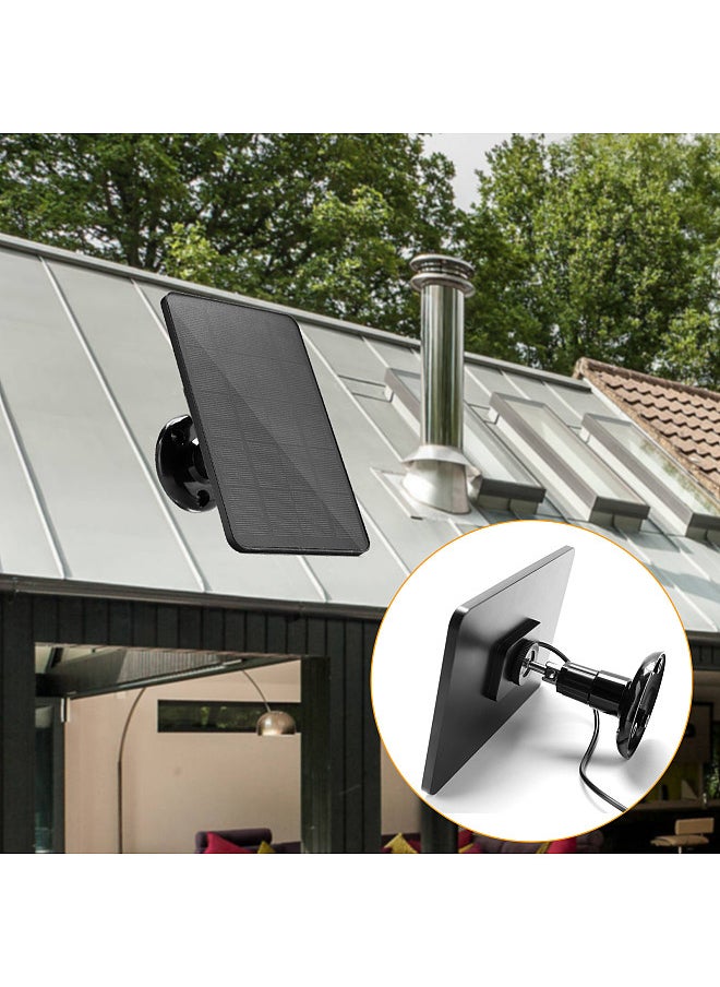 Generic - Solar Panel for Security Camera IP6 Waterproof 360 Degrees Adjustable Continuous Power with 10W 5V Charging Solar Panels with DC5521 Port / 9.8 Ft Charging Cable Fit for Doorbell Monitoring Camera - Image 1