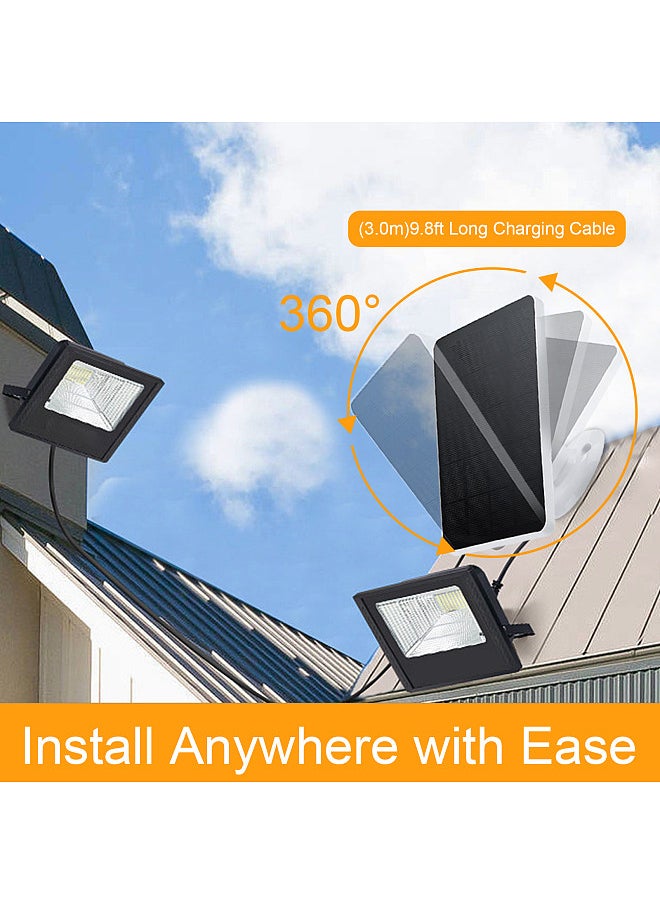 Generic - Solar Panel for Security Camera IP6 Waterproof 360 Degrees Adjustable Continuous Power with 10W 5V Charging Solar Panels with DC5521 Port / 9.8 Ft Charging Cable Fit for Doorbell Monitoring Camera - Image 1